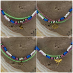 Load image into Gallery viewer, Blue Neon Green Hot Pink Black White Gold Stretchy Anklet
