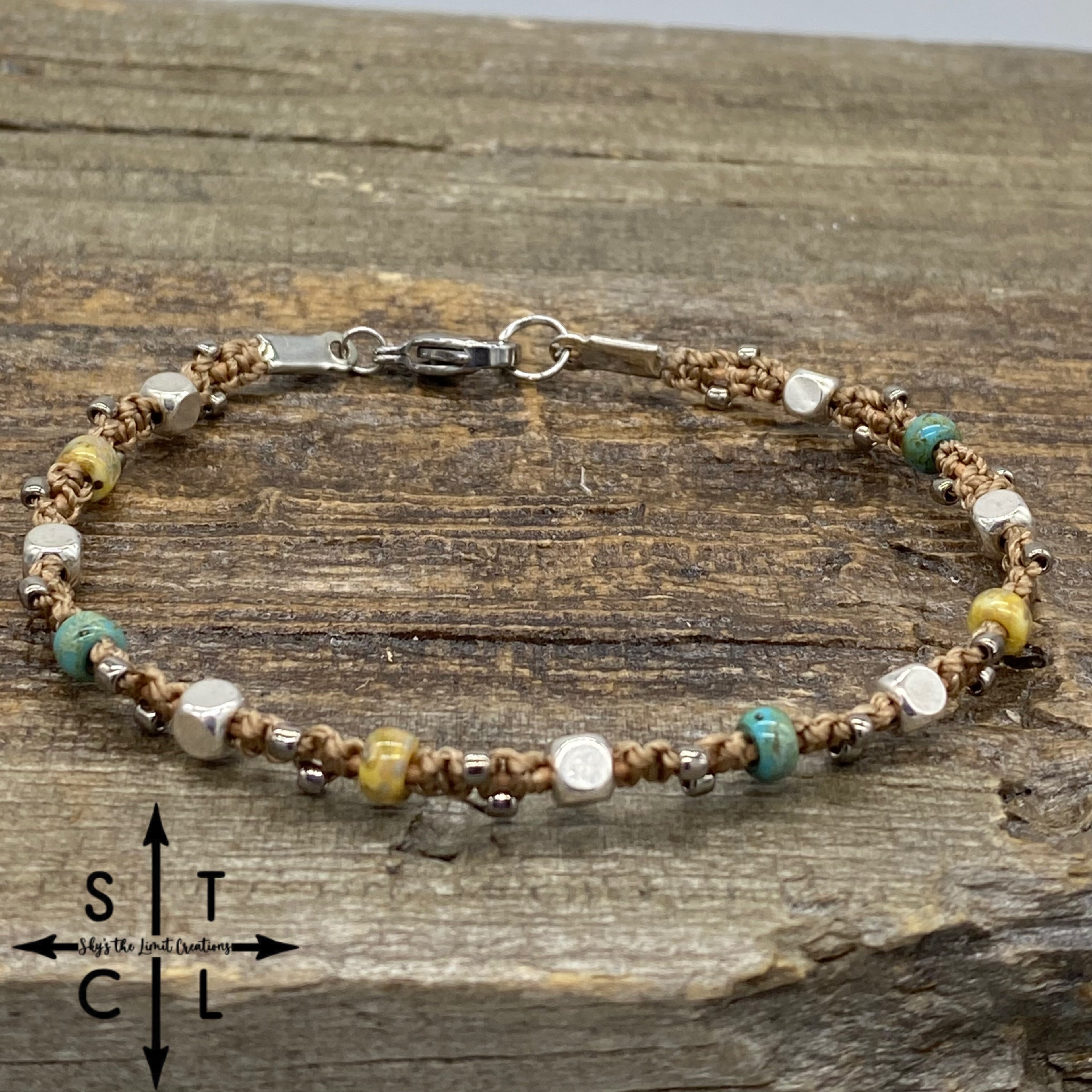 Wood Turquoise Silver Peggy