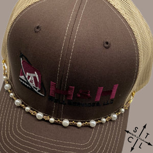 Pearl Gold Trucker Hat Chain