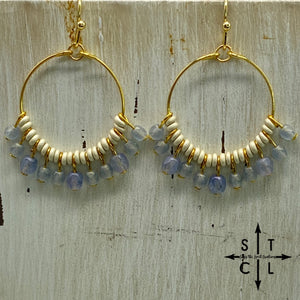 Rebecca Mini Earrings Light Blue Grey