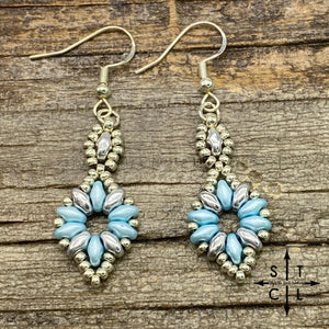 Pearl Light Blue Silver Dallis Earrings