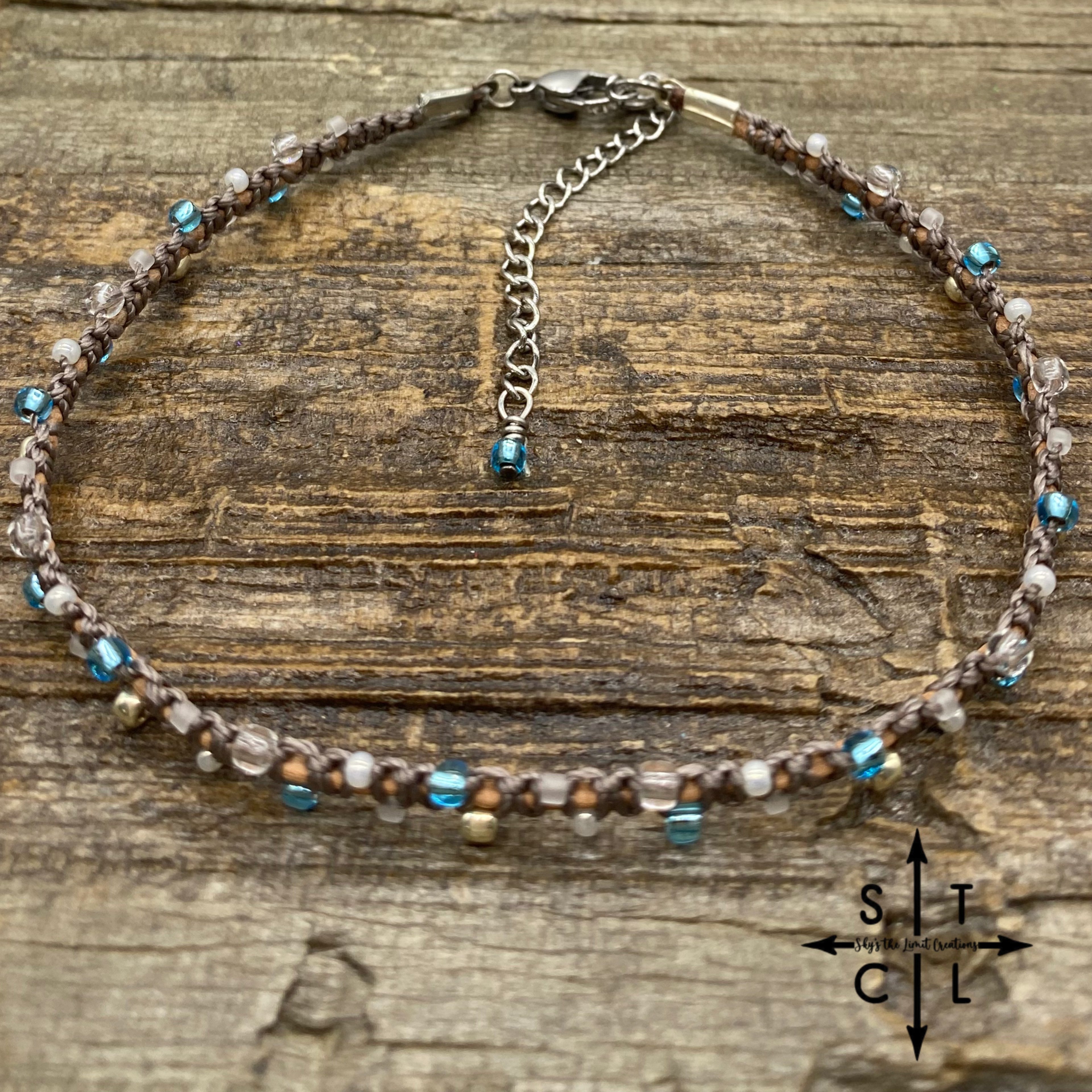 Ivy Anklet Light Blue Silver White