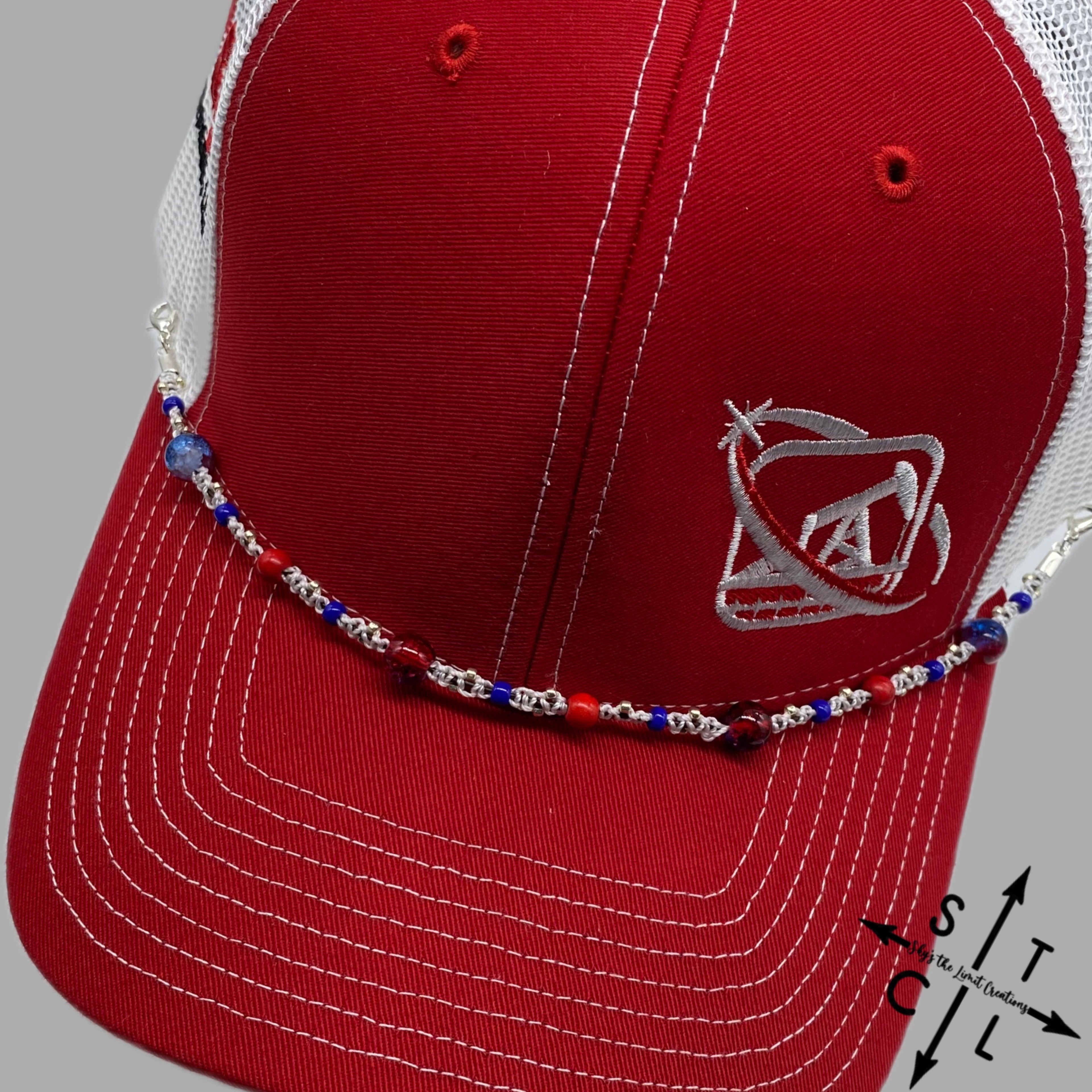 Red Blue White Silver Trucker Hat Chain