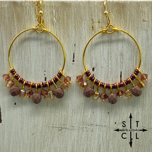 Rebecca Mini Earrings Matte Brown Champagne