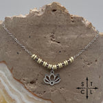 Load image into Gallery viewer, Pearl Off White Lotus Flower Charm Necklace
