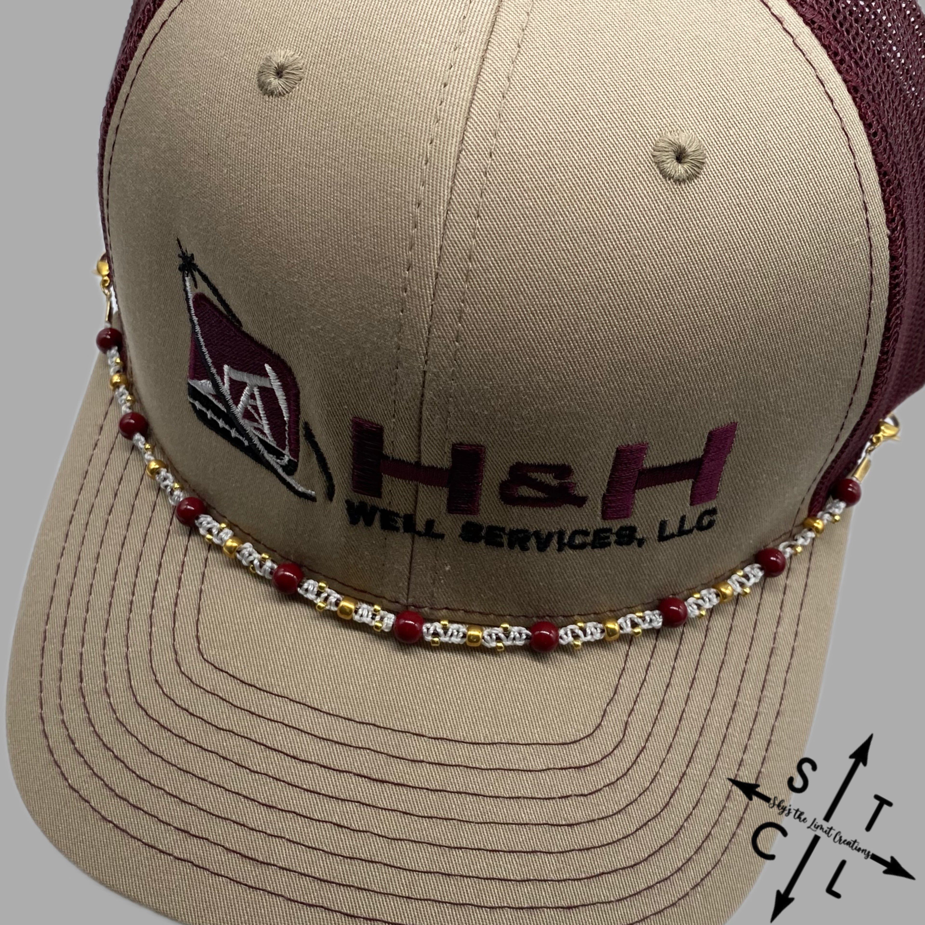 Maroon Gold White Trucker Hat Chain