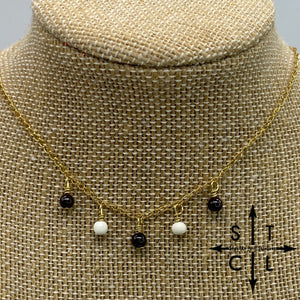 Maroon White Gold Katy Necklace