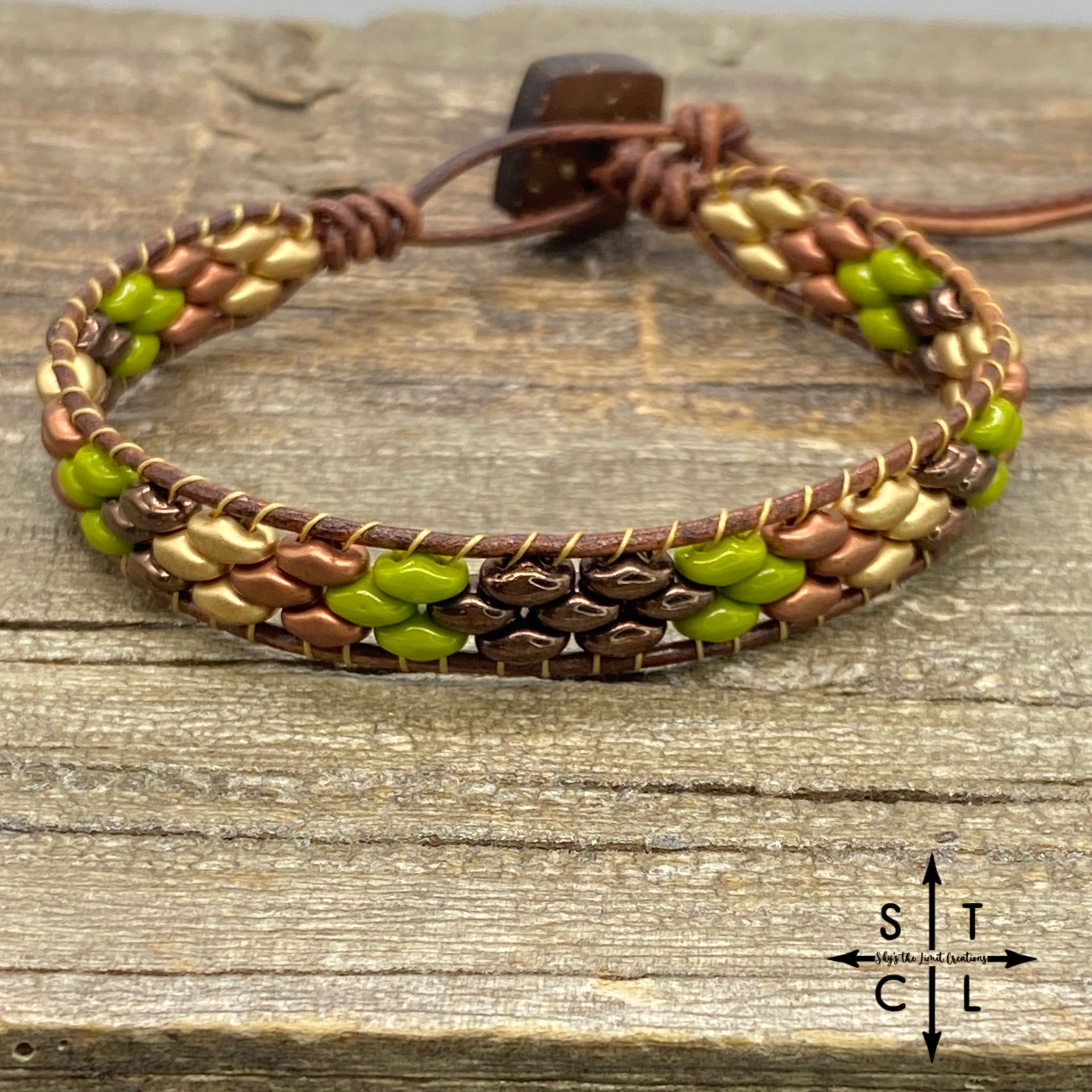 Christine Green Metallic Brown Copper Matte Gold Bracelet