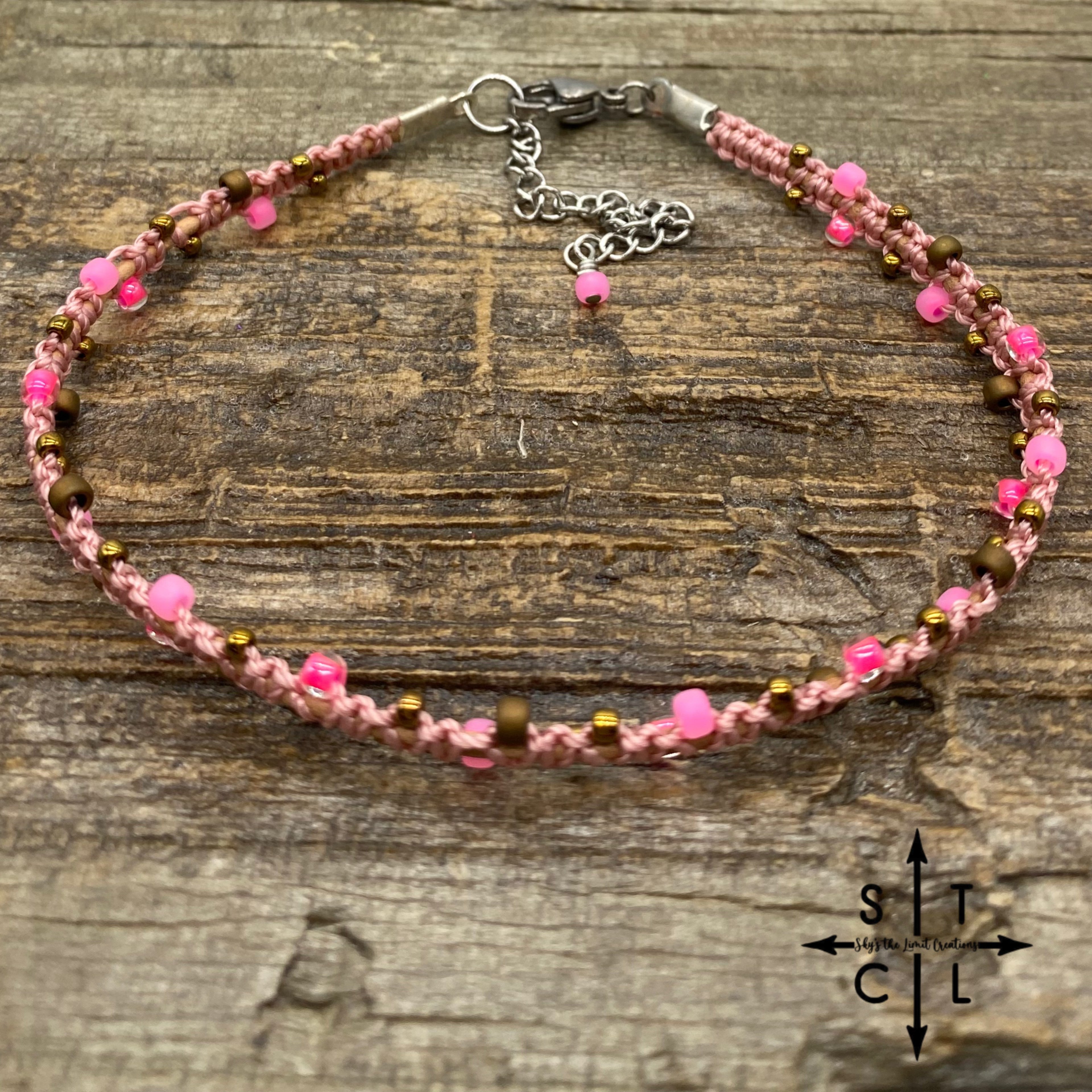 Ivy Anklet Mix Pink Bronze Metallic Rust