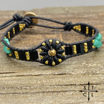 Load image into Gallery viewer, Black TurquoiseGold Daisy
