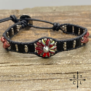 Red Silver Black Picasso Red Daisy