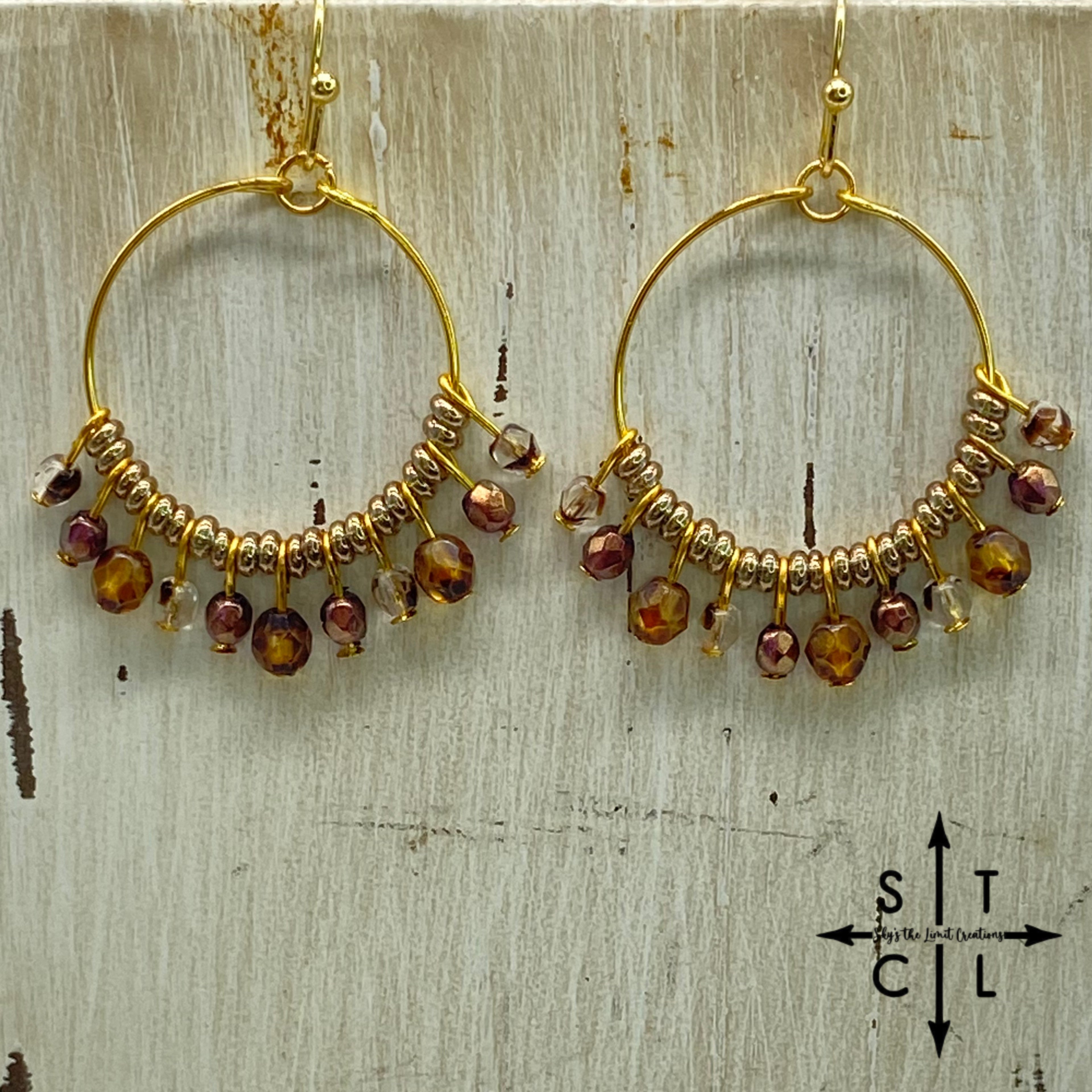 Rebecca Mini Earrings Champagne Copper Tortoise