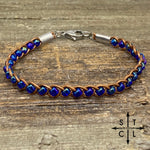 Load image into Gallery viewer, Skinny Tasha Blue Peacock Bracelet
