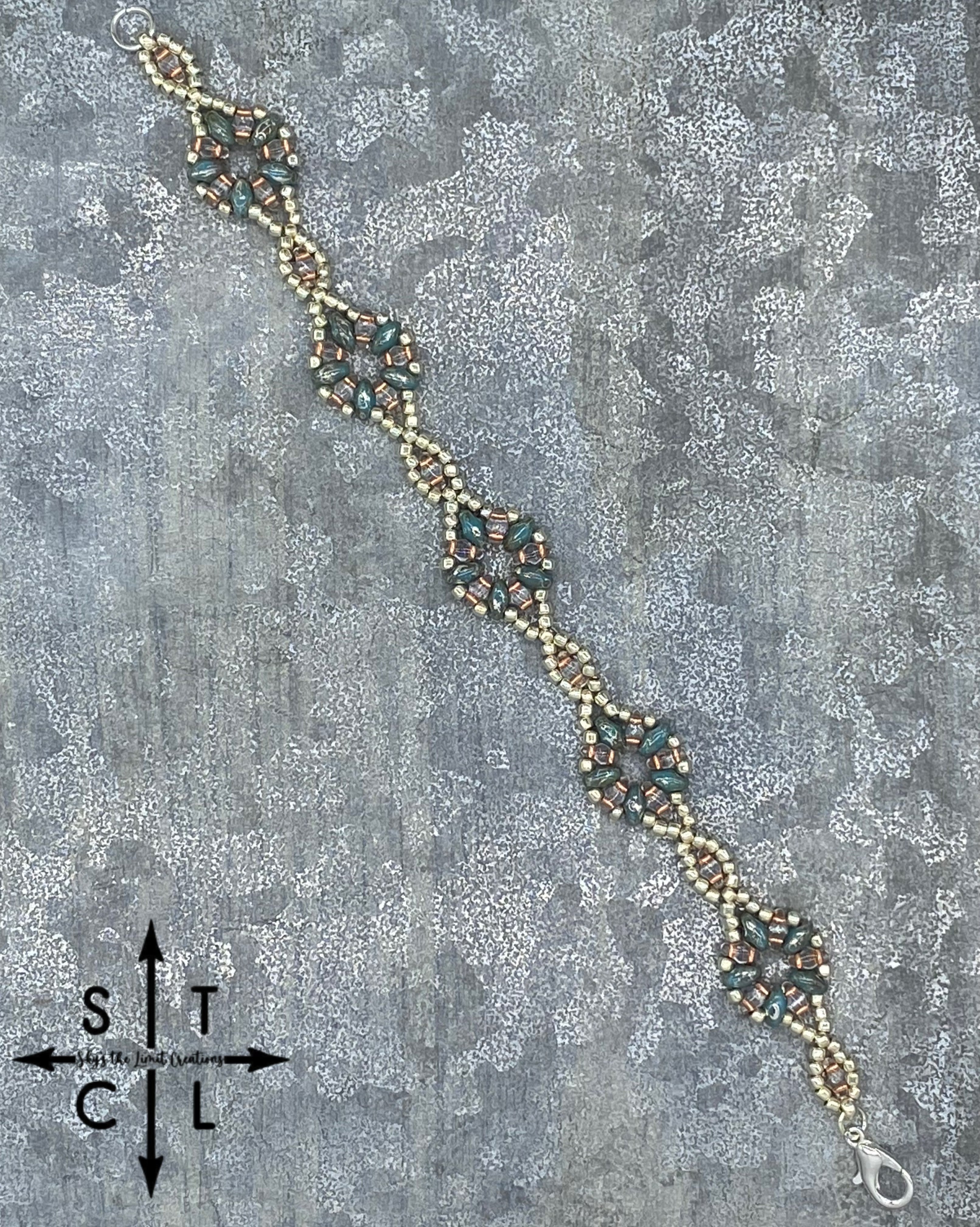 Picasso Turquoise Clear Copper Silver Dallis Bracelet