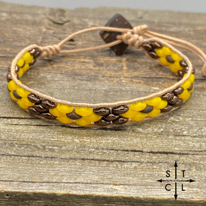 Christine Matte Yellow Brown Metallic Brown Bracelet