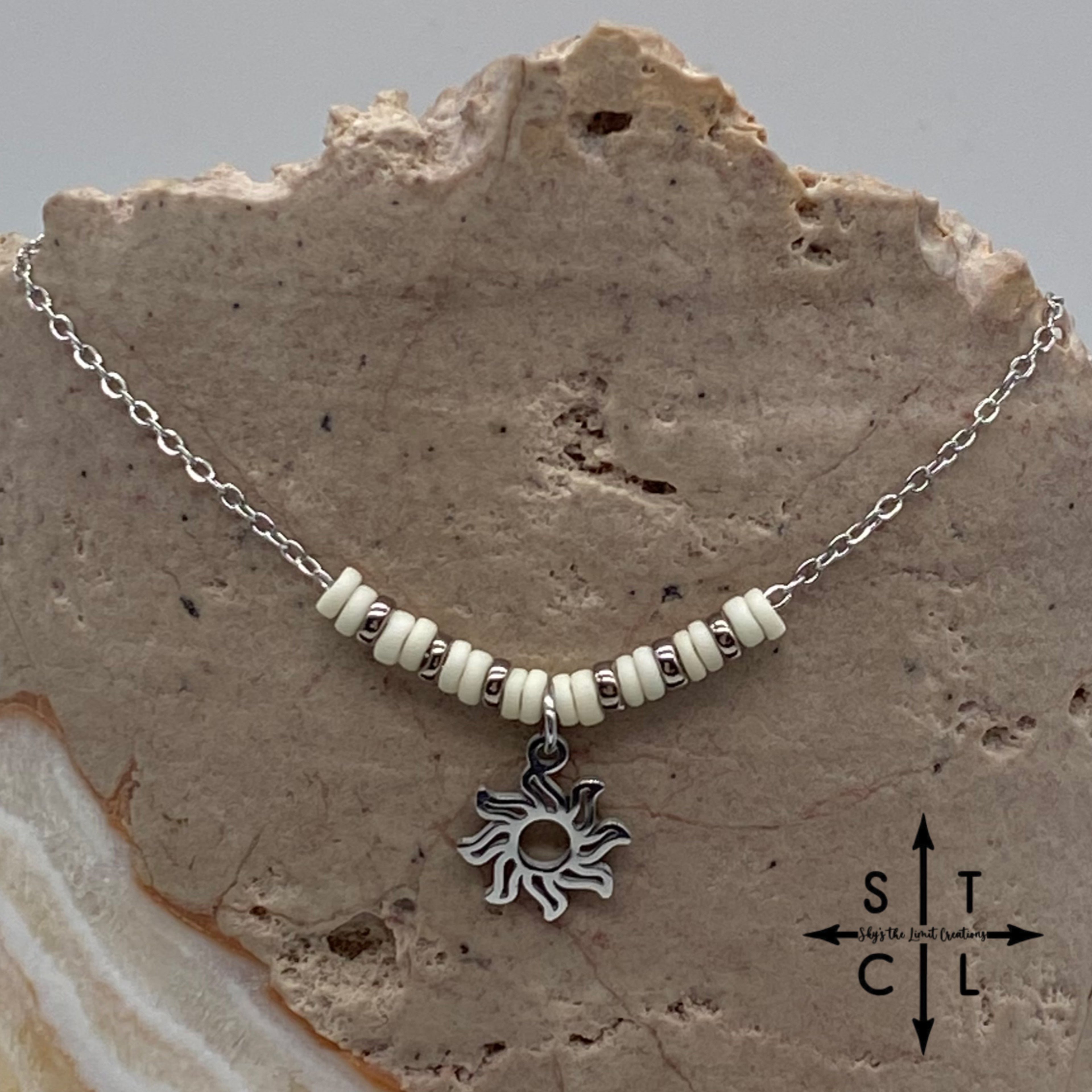 Off White Sun Charm Necklace