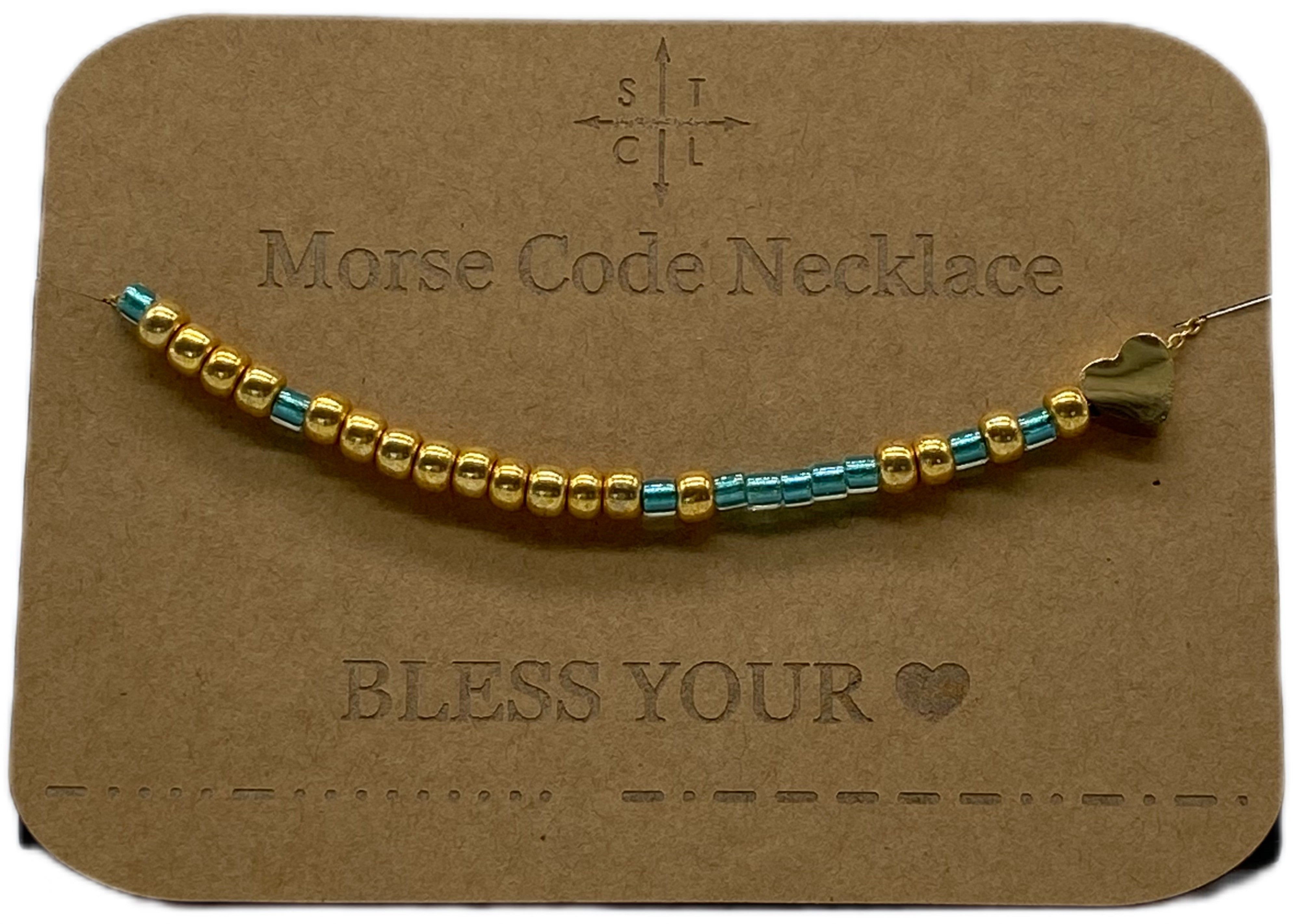 Morse Code Necklace BLESS YOUR🖤 Gold