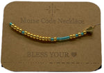 Load image into Gallery viewer, Morse Code Necklace BLESS YOUR🖤 Gold
