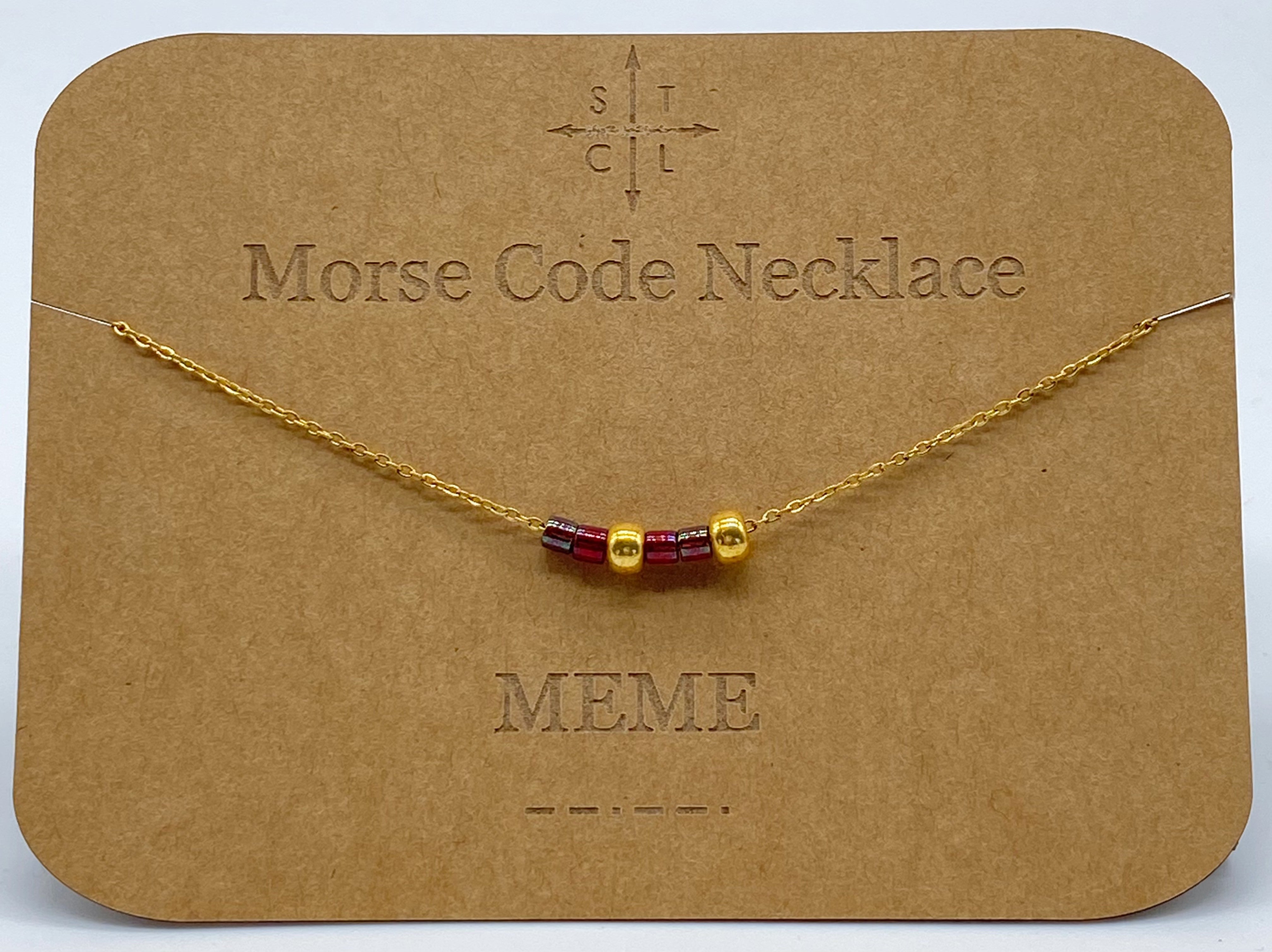 Morse Code Necklace MEME Gold