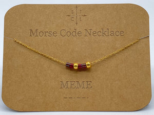 Morse Code Necklace MEME Gold
