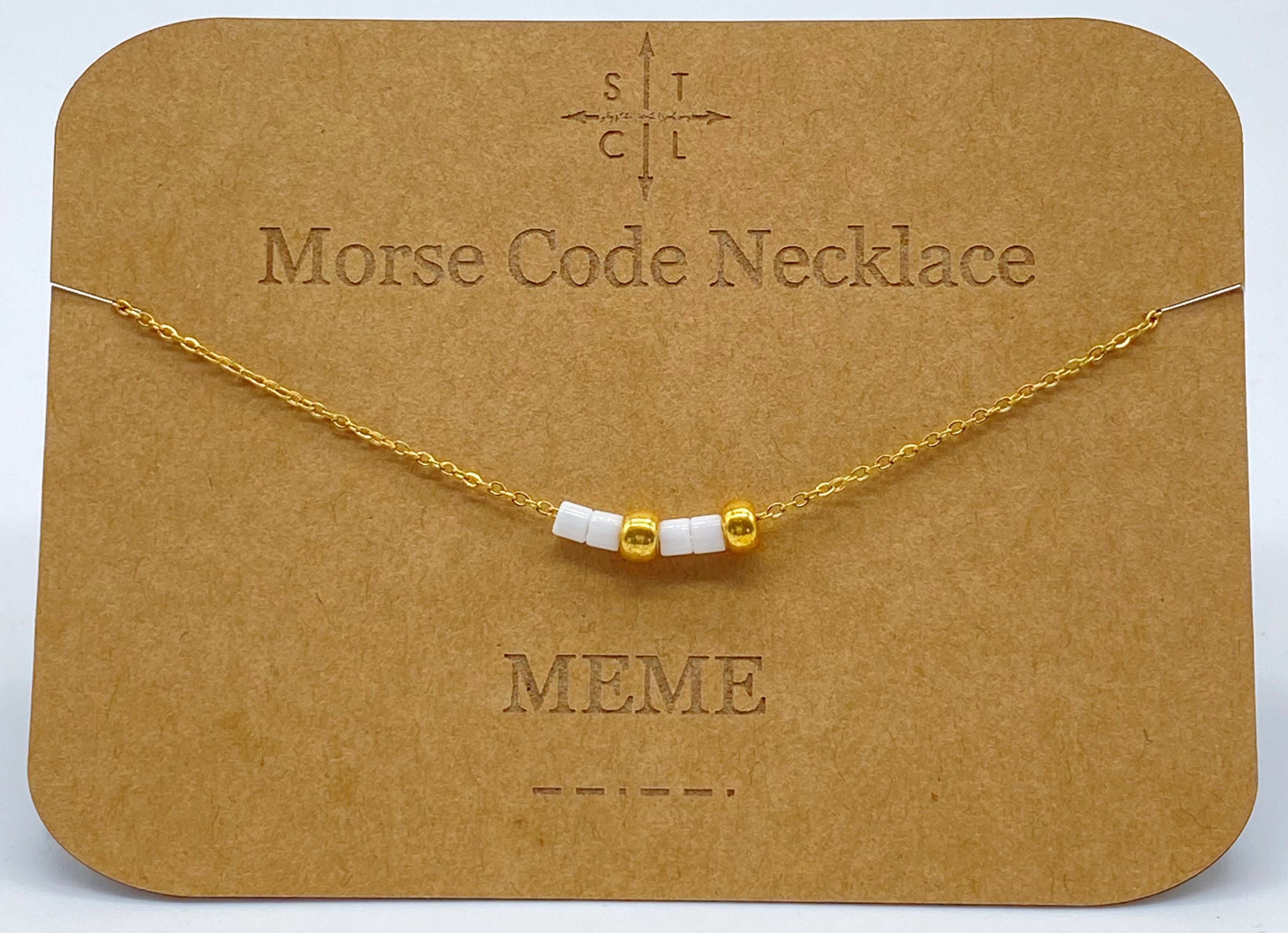 Morse Code Necklace MEME Gold