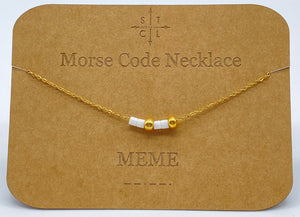 Morse Code Necklace MEME Gold