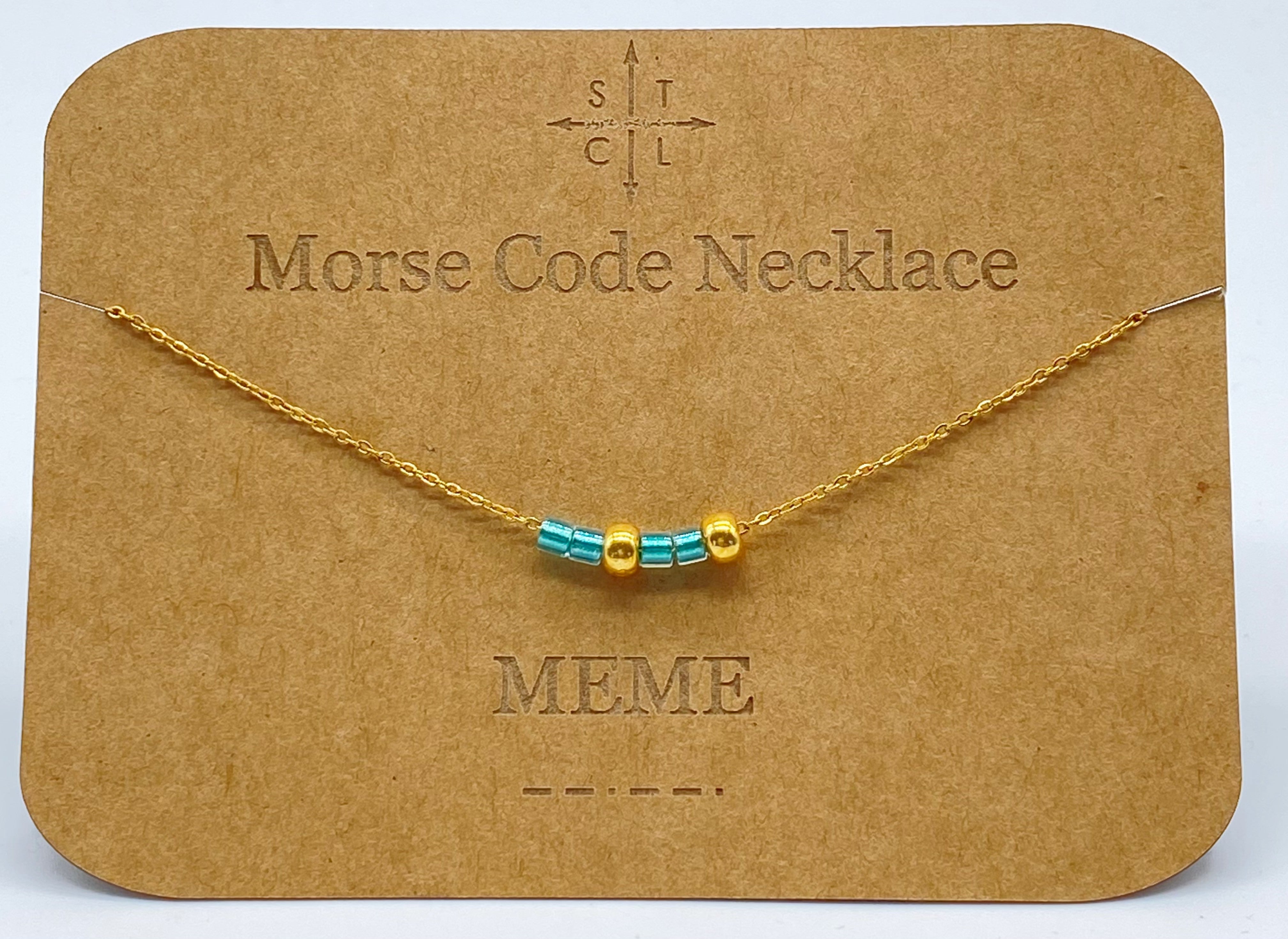 Morse Code Necklace MEME Gold