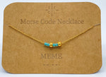 Load image into Gallery viewer, Morse Code Necklace MEME Gold
