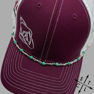 Turquoise Silver Trucker Hat Chain