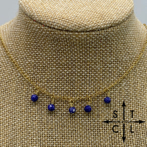 Blue Sodalite Gold Katy Necklace
