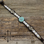 Load image into Gallery viewer, Seafoam Green Pearl White Matte Silver Daisy
