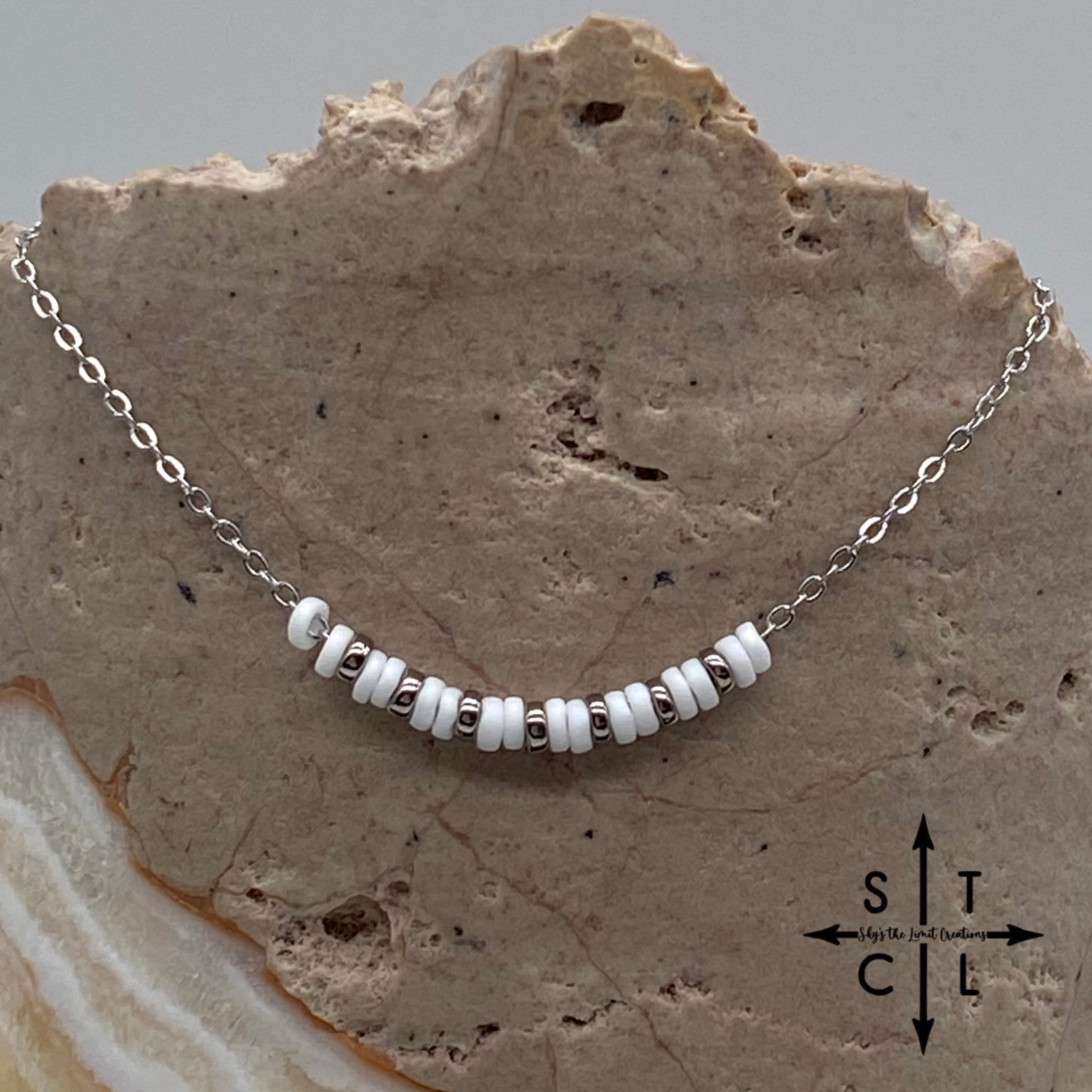 White No Charm Necklace