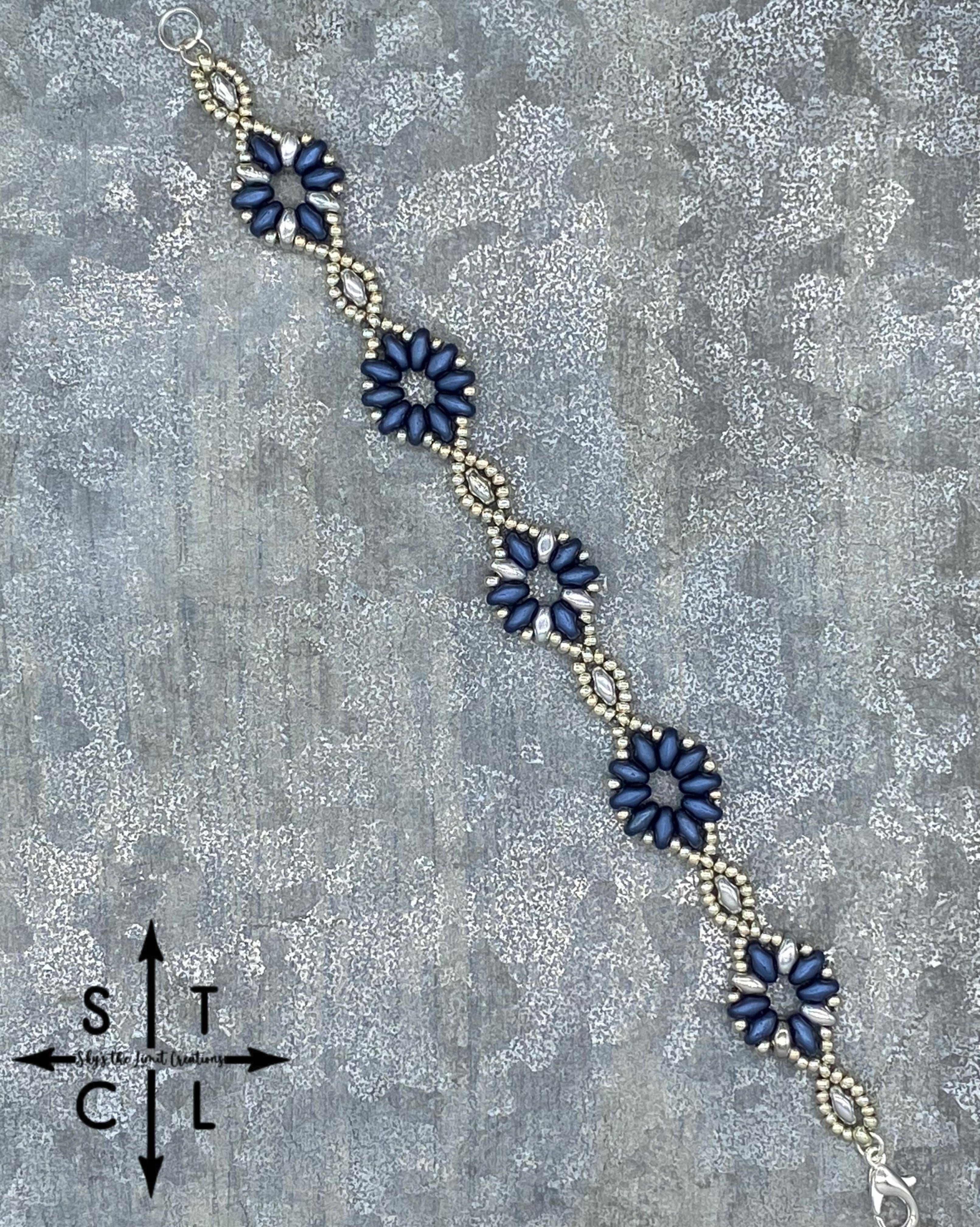 Navy Silver Dallis Bracelet