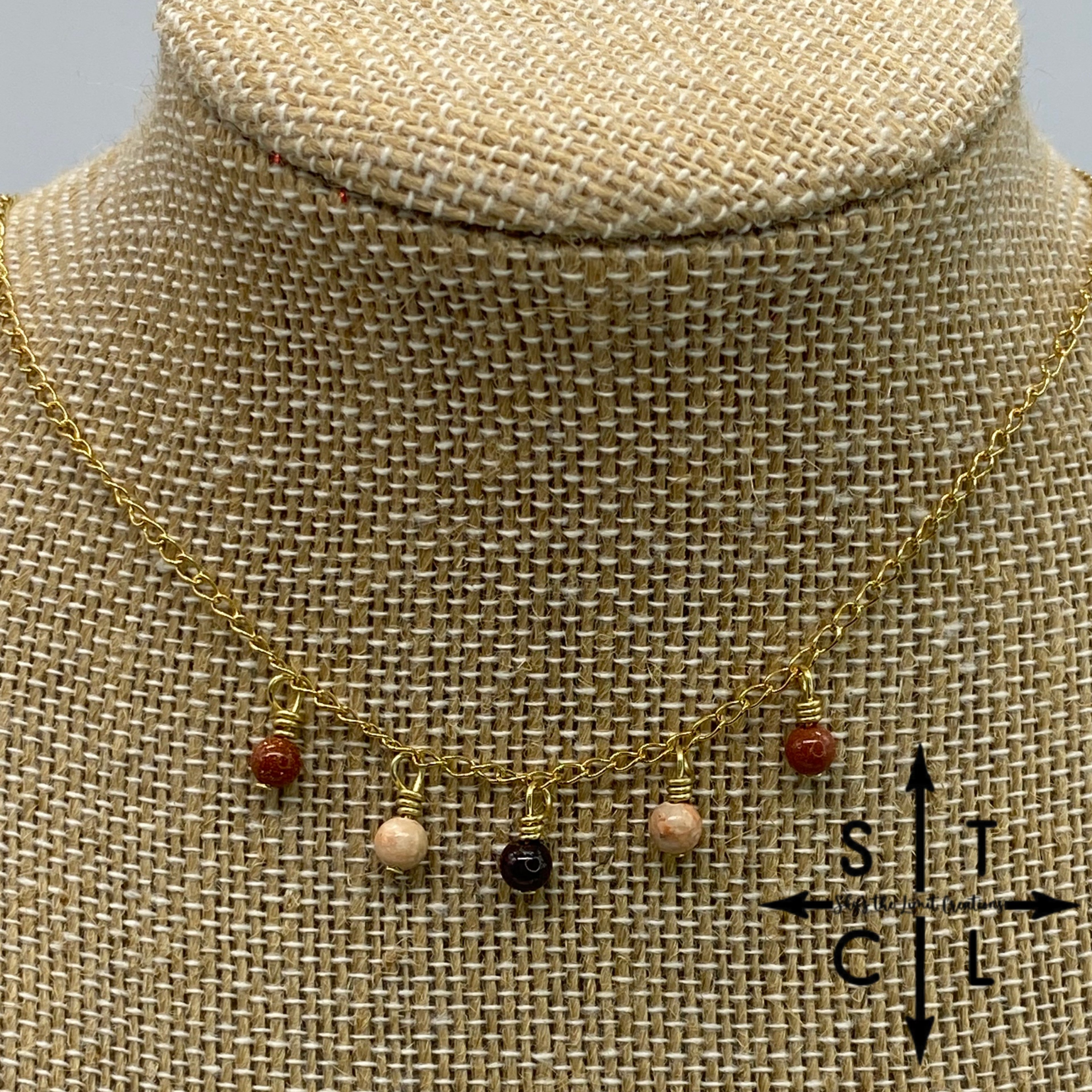 Brown Peach Orange Gold Katy Necklace