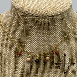 Brown Peach Orange Gold Katy Necklace