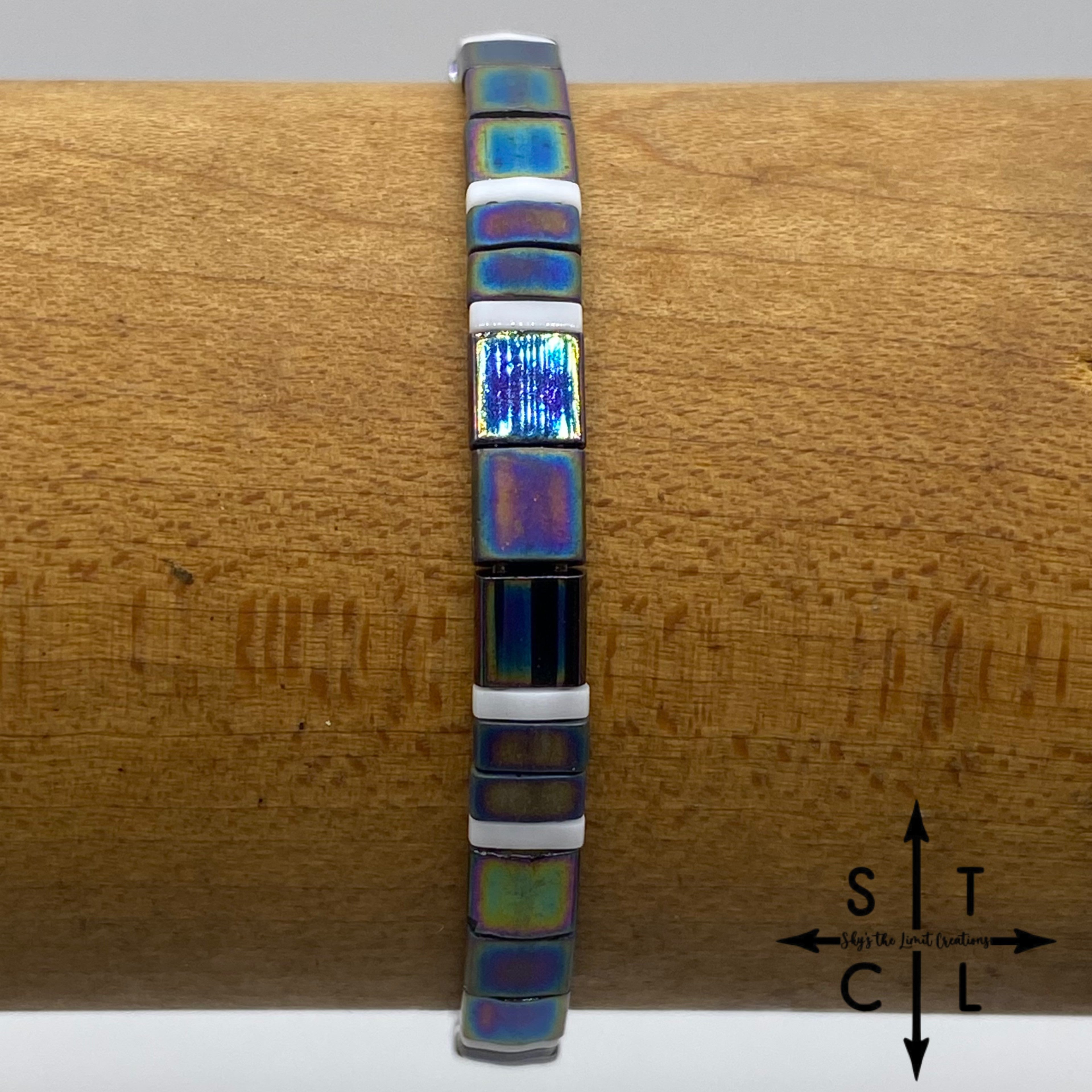 Tila Bracelet Shimmer& Matte Blue Peacock White