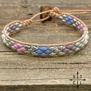 Christine Silver Light Blue White Purple Lilac Bracelet