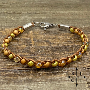 Skinny Tasha Clear Gold Matte Rose Gold Bracelet