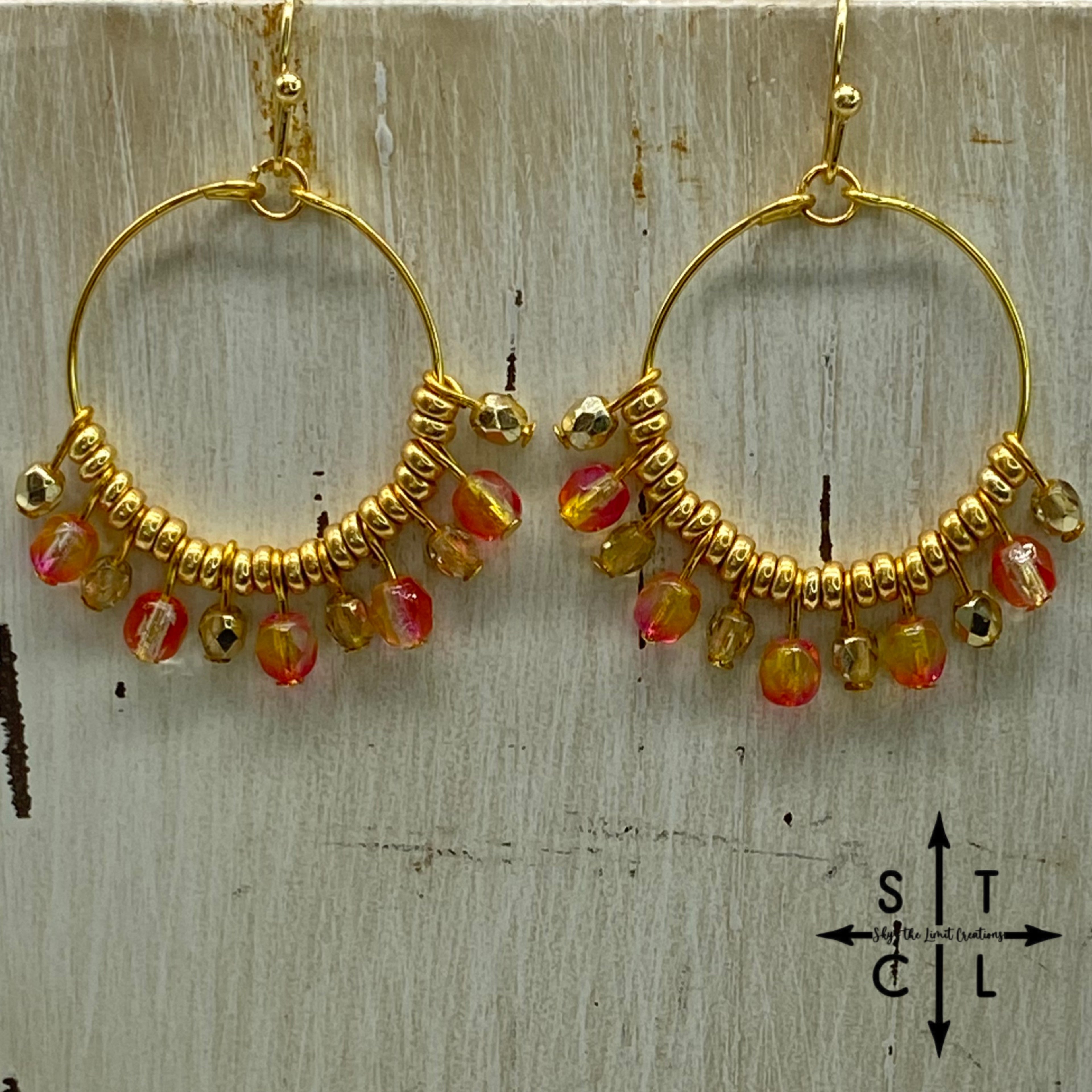 Rebecca Mini Earrings Champagne Sunset Orange