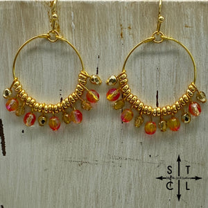 Rebecca Mini Earrings Champagne Sunset Orange