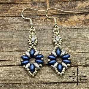 Navy Silver Dallis Earrings