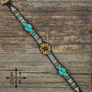 Picasso Mustard & Clear Turquoise  Daisy