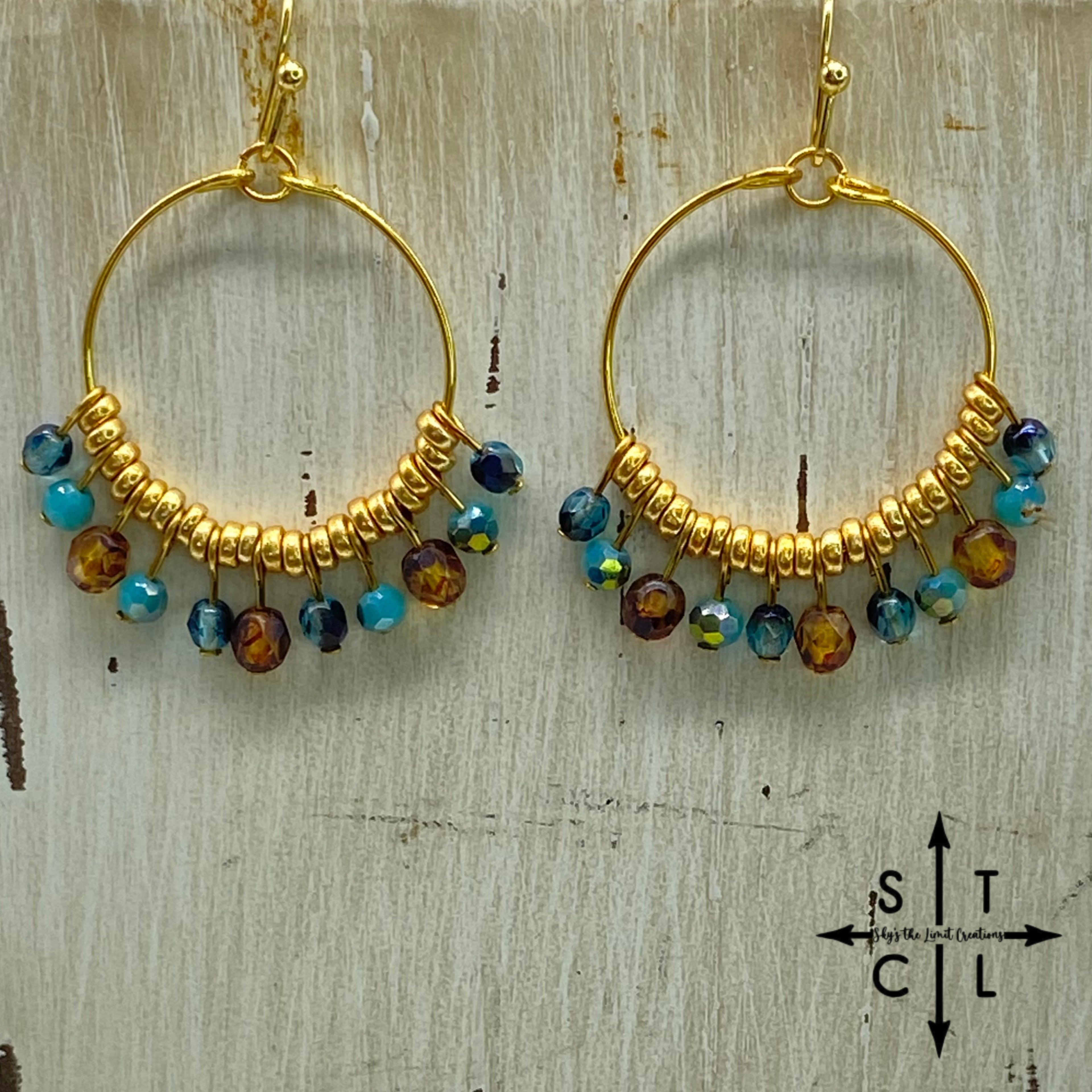 Rebecca Mini Earrings Tortoise Turquoise Clear Turquoise Tortoise
