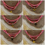 Load image into Gallery viewer, Pink Hot Pink Pearl White Gold Stretchy Anklet
