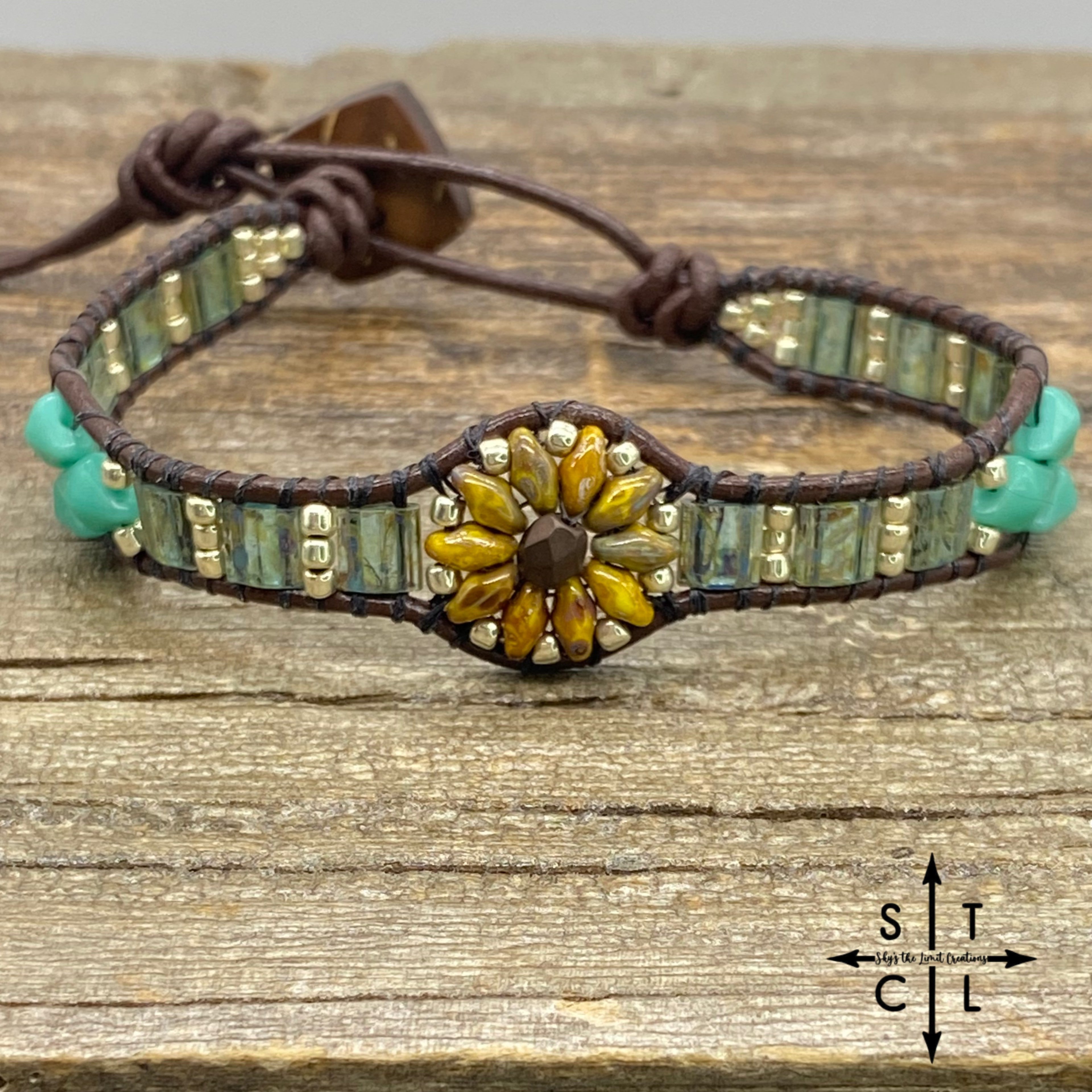 Picasso Mustard & Clear Turquoise  Daisy