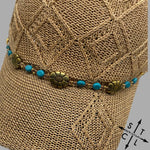 Load image into Gallery viewer, Gold Flower Turquoise Trucker Hat Chain
