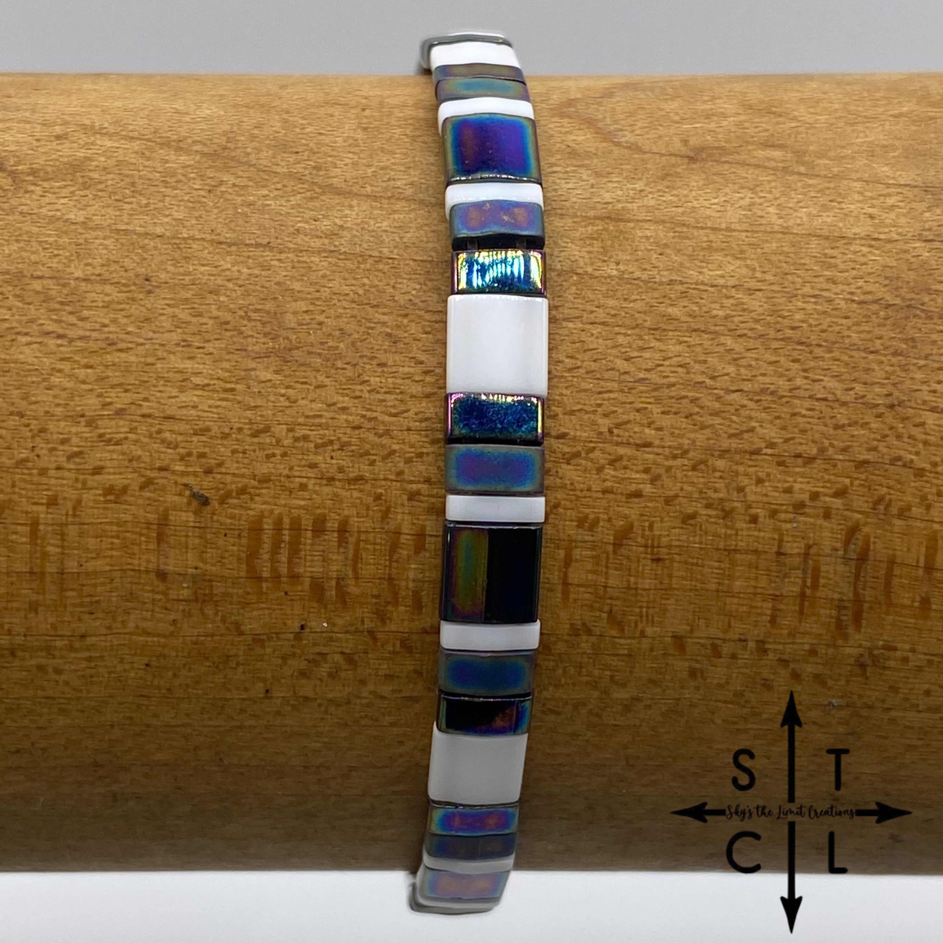 Tila Bracelet Shimmer & Matte Blue Peacock White