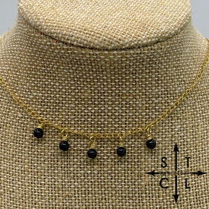 Black Onyx Gold Katy Necklace
