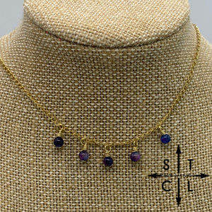 Purple-Blue Gold Katy Necklace