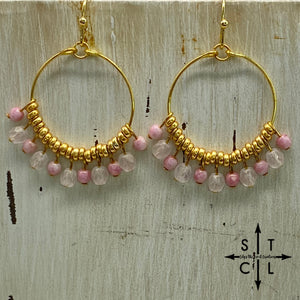 Rebecca Mini Earrings Light Pink Clear Matte